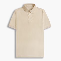 Áo thun polo nam trơn cổ bẻ basic màu be