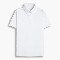 Áo thun polo nam trơn cổ bẻ basic màu trắng