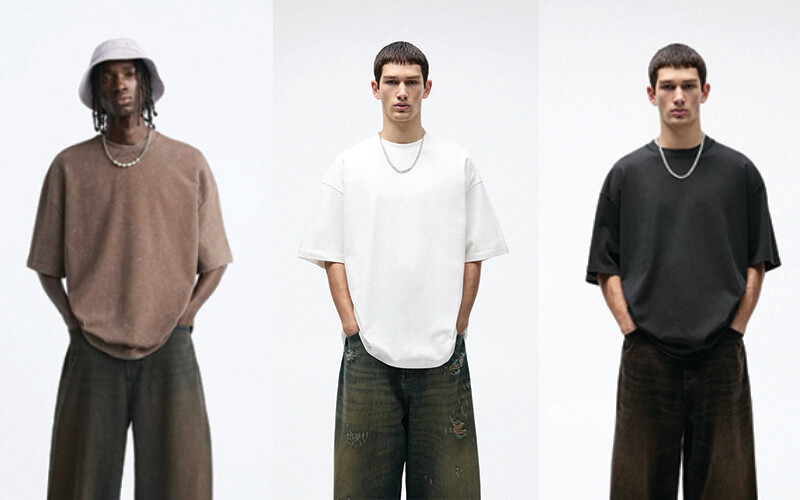 Nam giới mặc áo thun tay lỡ nam unisex phong cách Hàn Quốc-1